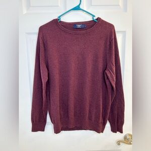 J Crew Sweater Mens large Burgundy/red Pullover Knit Cotton Cashmere Blend